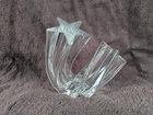 Steuben Crystal Double Star Stream Twist Sculpture 5.25” Art Glass RARE Signed