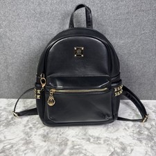 Black Backpack with Gold Zipper Accents, Adjustable Straps  Outer Pockets