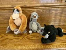 Lot of 3 The Disney Store Mini Bean Bag The Jungle Book Characters Plush Toy