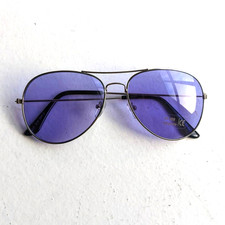 70s Retro Purple Aviator Sunglasses Pastel Minimal Boho Sunnies Festival Shades