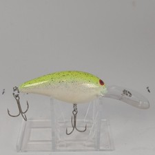 Bill Norman Deep Middle N Crankbait Chartreuse White Red Fish Shape Plastic 