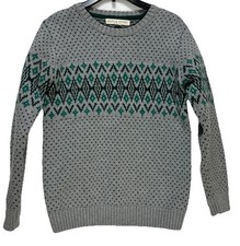 Hope Henry Crewneck Pullover Kids Boys Size Large 100 Organic Cotton Gray