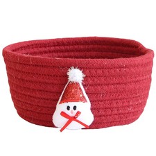 Holiday Character Cotton Rope Woven Christmas Storage Basket 