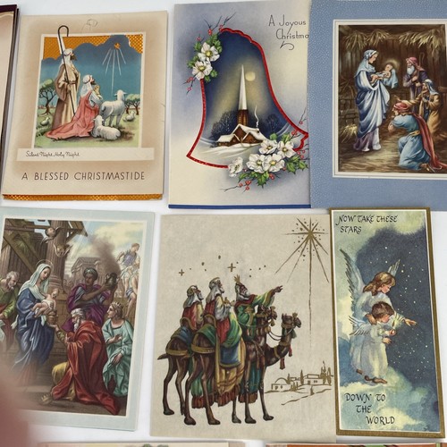 Vintage Christmas Cards and Holder Christian Lot 23 Crafting Signed Mid Century - Picture 5 of 16
