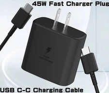 45W Super Fast Charger USB Type C Charging Cable/Plug Charge for Samsung Galaxy