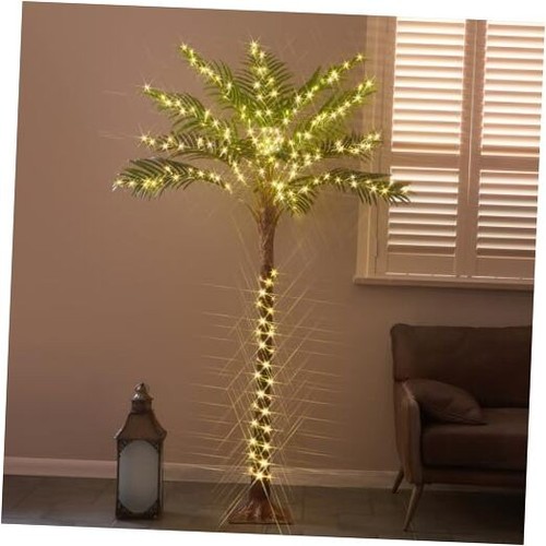 Lighted Palm Trees for Outside Patio 6FT 220 LED Fairy Lights, Artificial