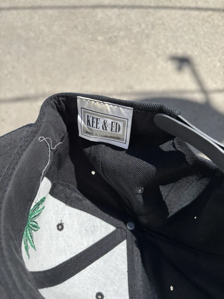 Sombrero de hoja de maceta SnapBack ajustable para hombre vintage años 90 hip hop mezcla de lana hierba Foto 2 de 4