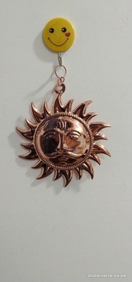 Copper Sun Face Wall Hanging