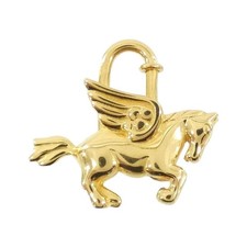HERMES Pegasus Cadena Bag Charm Gold Metal 019988CC Pre-owned Unisex