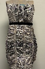Y2K Strapless Ruched Cocktail Dress Rhinestone Detail Velvet Empire XS