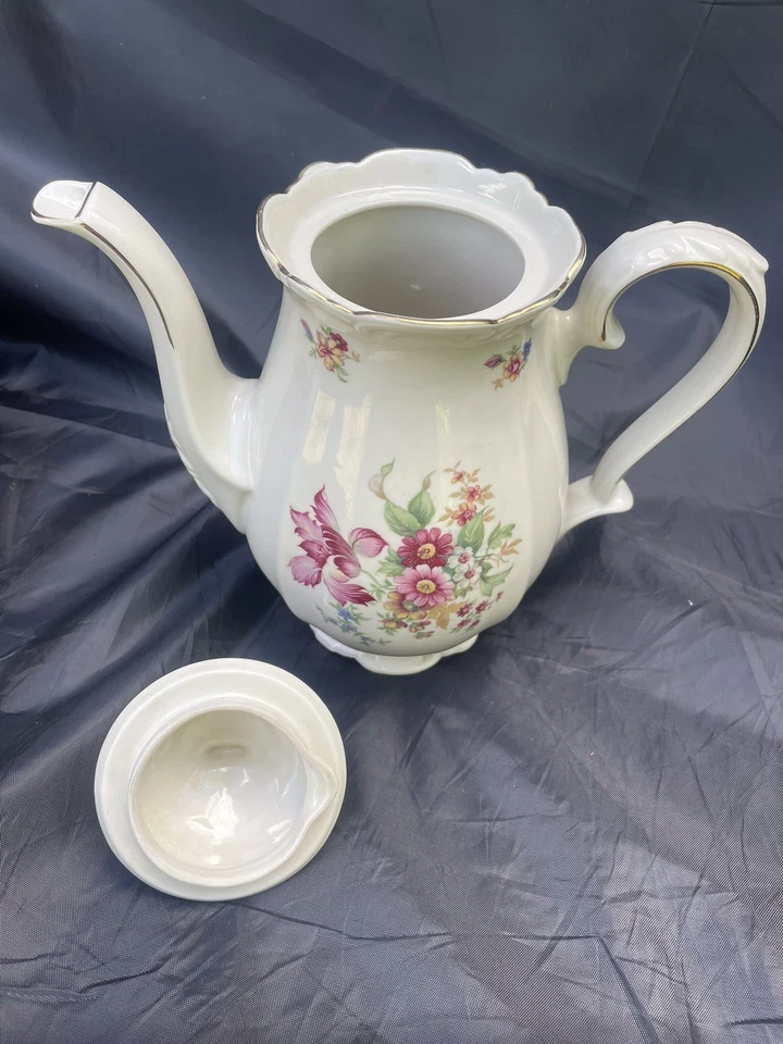 Bareuther Bavaria Porzellan  14 47 | Große Kaffeekanne 1931-1950 Blumendekor - Bild 4 von 4