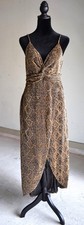 Women's Twisted Glitter-Knit Faux-Wrap Dress - Size Medium