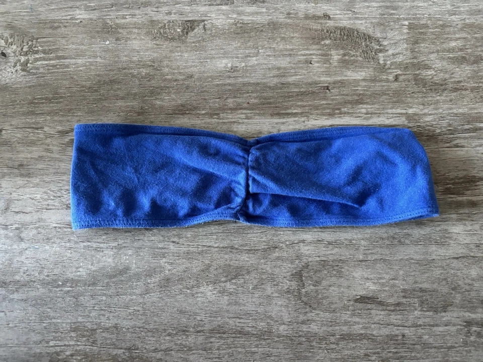 Sujetador bandeau sin tirantes American Apparel azul algodón para mujer pequeño EE. UU. Foto 3 de 4