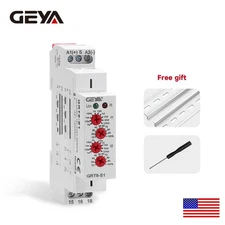 GEYA ON/OFF Asymmetric Cycle Timer Relay Switch 16A AC/DC12-240V Cycle Din Rail