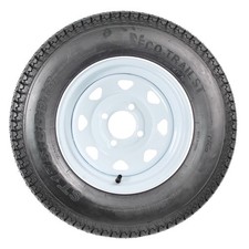 Trailer Tire Rim Assembly St17580d13 13 Inch Load C 4 Lug White Spoke Wheel
