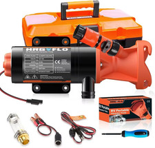 12V RV Portable Macerator Waste Pump for Sewage,12Gpm Suction 3.2 Feet Lift 10