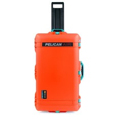 Orange  Teal Pelican 1615 Air case No Foam. With wheels.