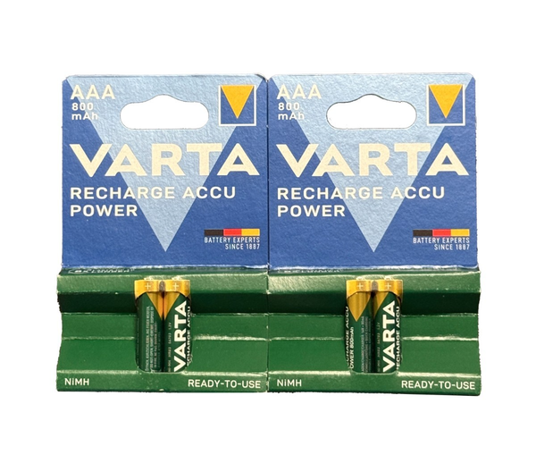Varta Recharge Power Accu 4X Aaa Akkus 800Mah HR03 1,2V Wiederaufladbar Neu Ovp-image