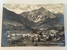 11143 Cartolina Bousson Cesana (TO) Veduta generale col Chaberton mt. 3740