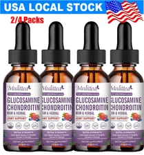2/4*60ml Glucosamine Chondroitin MSM Liquid Drops w/Elderberry, Hyaluronic Acid