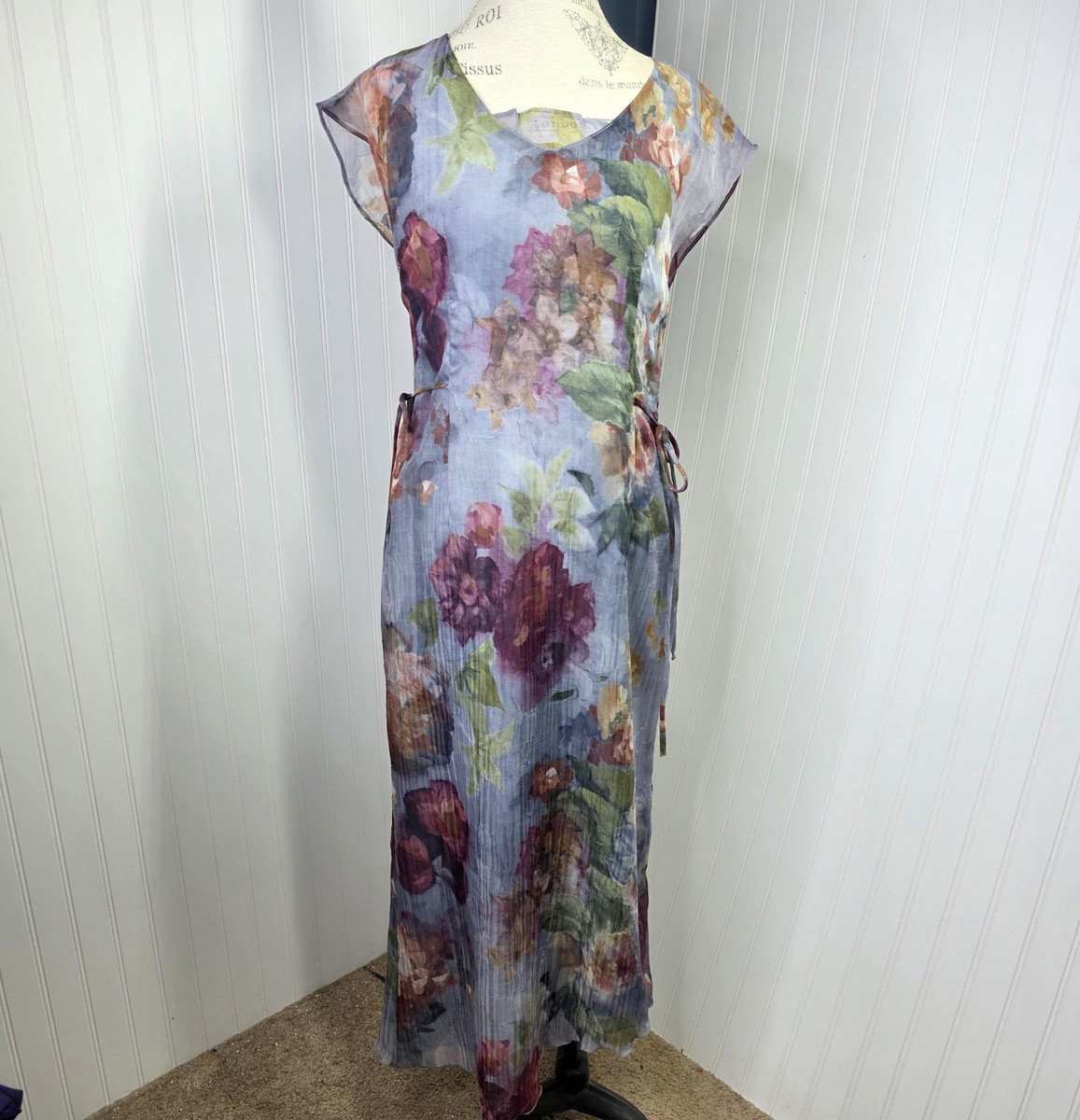 sachin and babi light blue dress L'Amorae Elegant Romantic Wedding Guest Halter Tiered Chiffon Maxi Dress  Floral Print