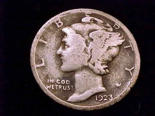 1923-S  Mercury Dime,  Good Grade