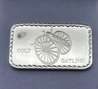 Colt Gatling Gun Engraveable Bar 1 Troy oz .999  Fine Silver