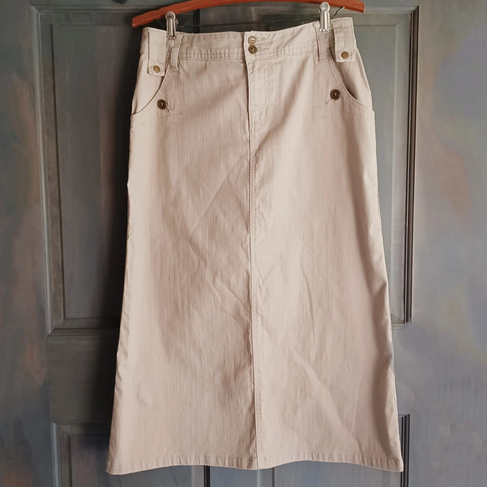Christopher & Banks Khaki Beige Cotton Maxi Skirt Stretch Long Modest Women Sz 4
Opens in a new wind