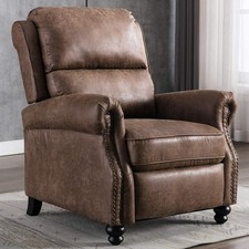 CANMOV Pushback Recliner Chair - 31" Wide Faux Leather Chocolate