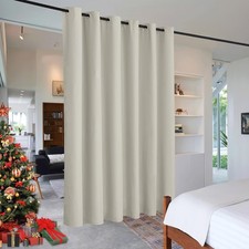 RYB HOME Extra Wide Curtain - Blackout Room Divider Curtain Heavy Weight Spac...