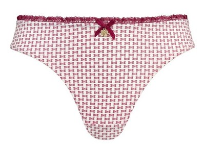 BeeDees String Lucky Heart 57 STR 36 weiß mit Schleifen Muster NEU
