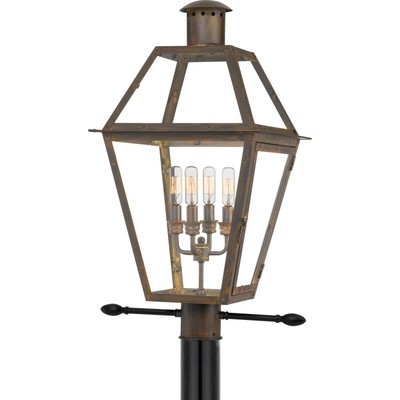 Quoizel RO9014 Bronze Rue De Royal 4-Light 26''H Outdoor Single Head Post Light