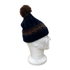 Trespass Blue Bobble Hat Cable Knit Insulated Winter Wear Charity Sale