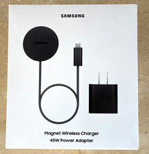 Samsung Magnetic Fast Qi Wireless Charger  45W USB-C Adapter Black EP-P2900