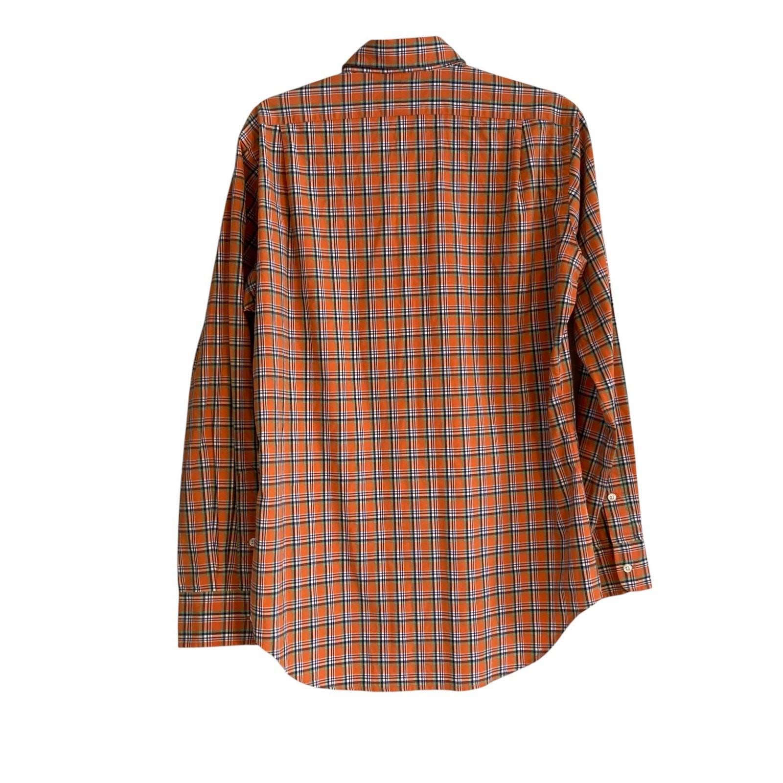 Vintage Polo Ralph Lauren Orange Green Plaid Estate Sport Preppy Shirt Sz Small thumbnail 2