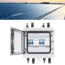 2 Strings Solar Combiner Box FIT Solar Panel Disconnect Switch Circuit Breaker
