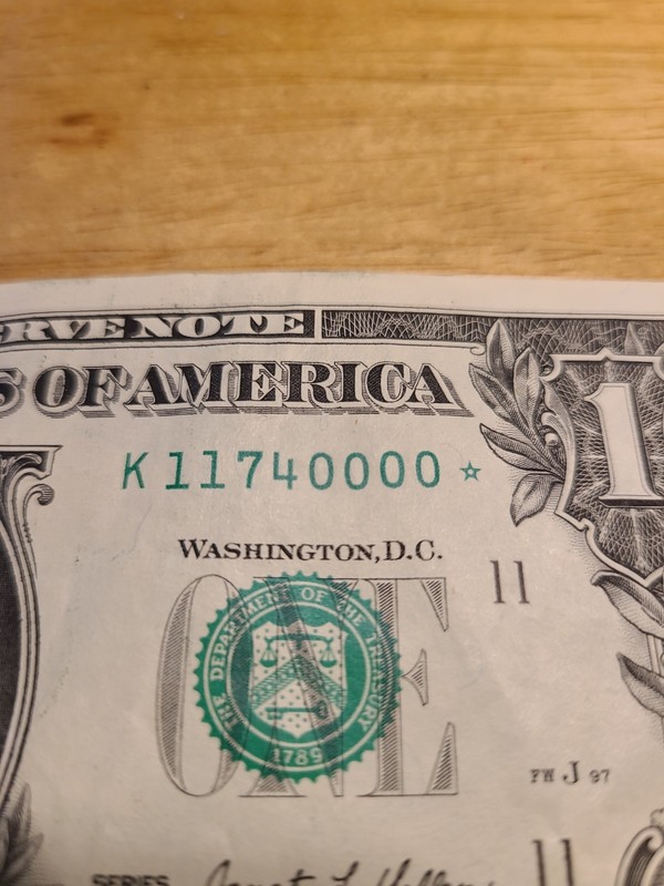 11740000☆  $1 FRN Fancy 4 Digit, 4 0s Star Note Serial Number.
