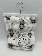 NEW Baby Blanket Lightweight Teddy Bear Theme  Adirondack Baby Unisex Leaves