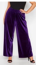 Mango Mng Crushed Velvet Relaxed Wide Leg High Waist NEW Size large