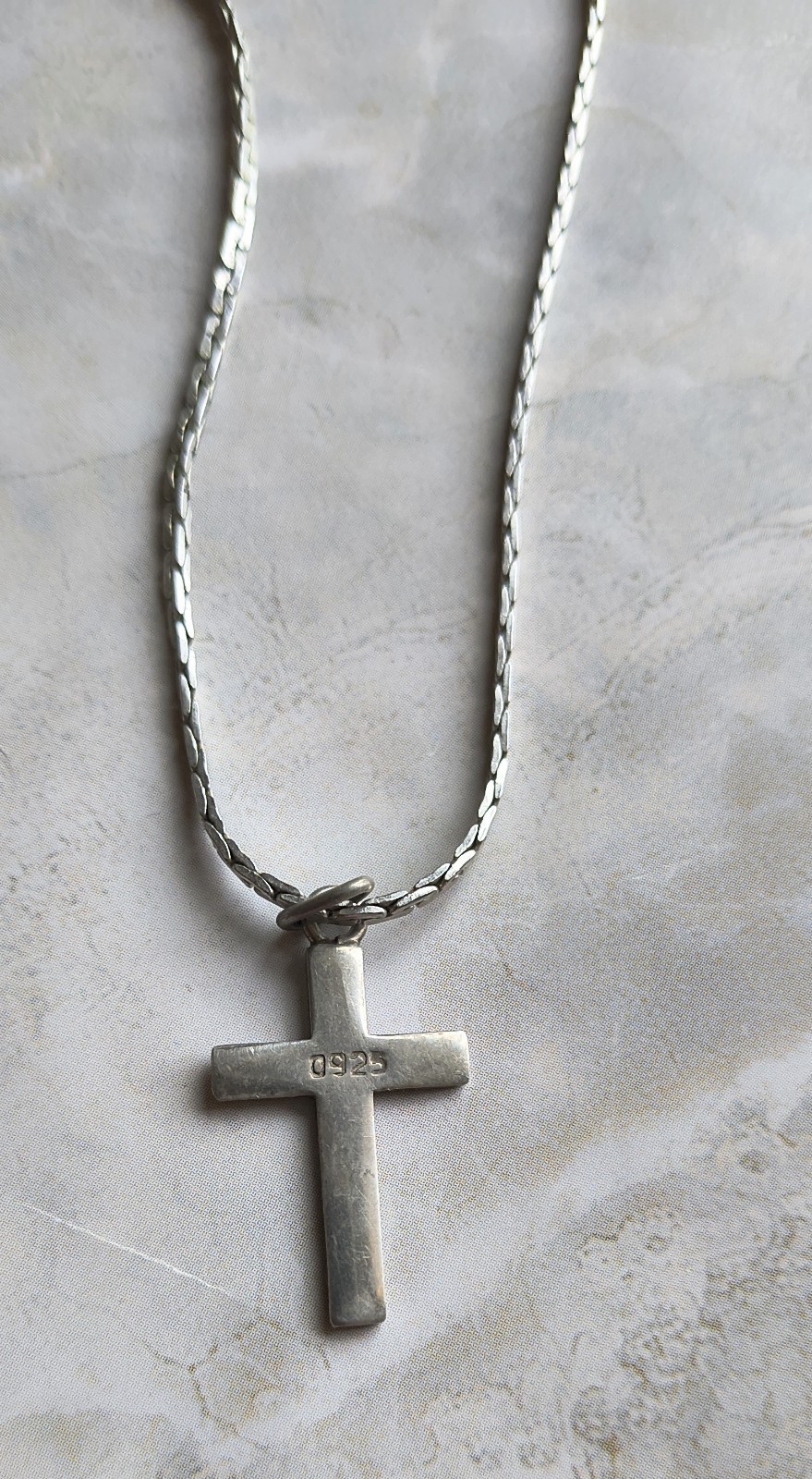 Vintage Solid Sterling Silver 925 Minimalist Cros… - image 3