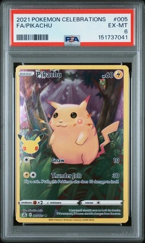 2021 POKEMON CELEBRATIONS #005 FULL ART/PIKACHU PSA 6
