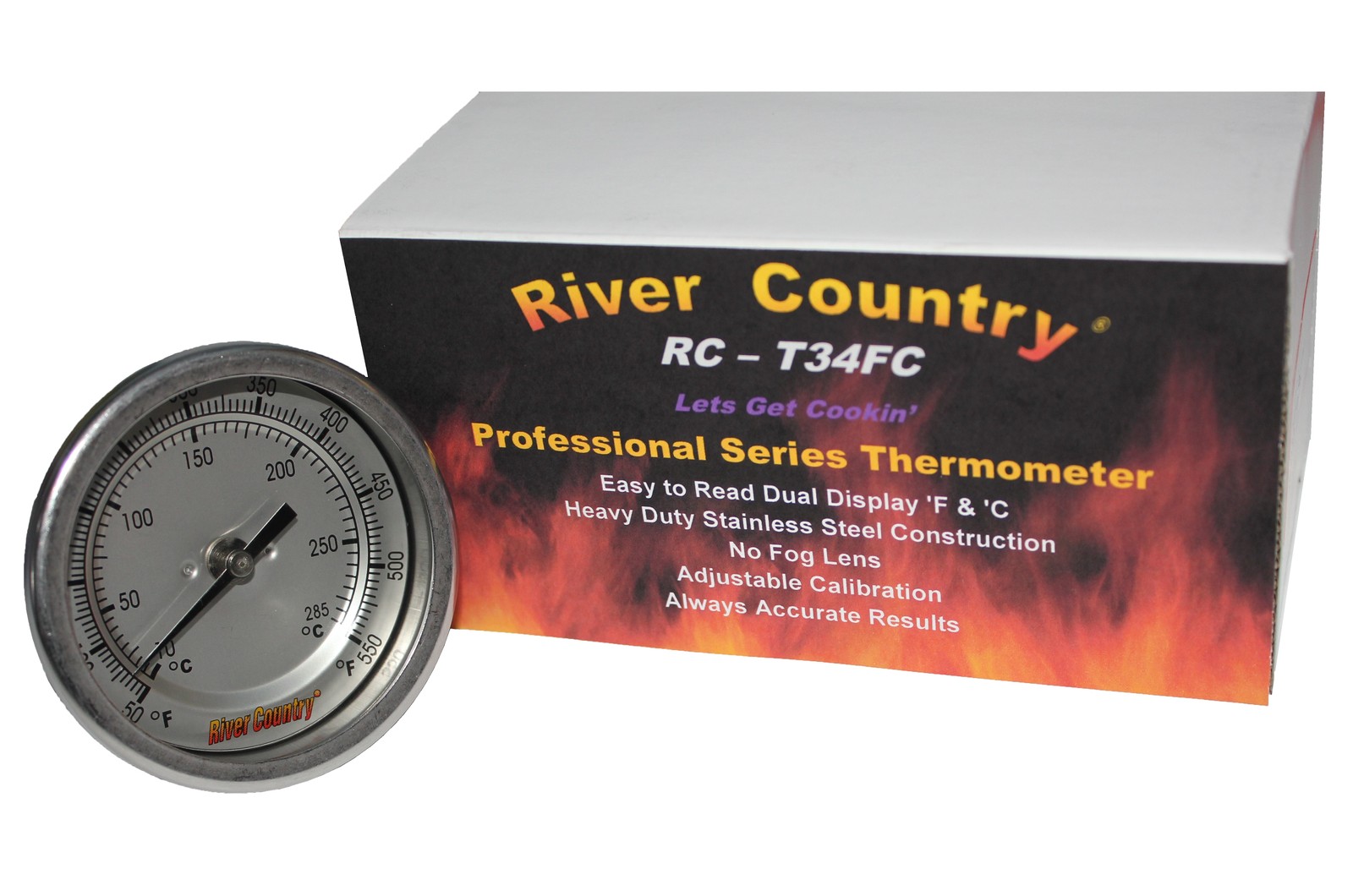3" RC-T34FC BBQ CHARCOAL GAS ELECTRIC GRILL SMOKER PIT THERM