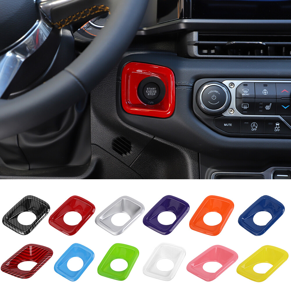 Engine starter button bezel Cover Trim Accessories for Jeep Wrangler JL JT 2024