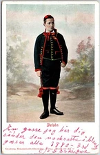 1914 Delsbo Portrait of Man In Military Black Suit Posted Postcard