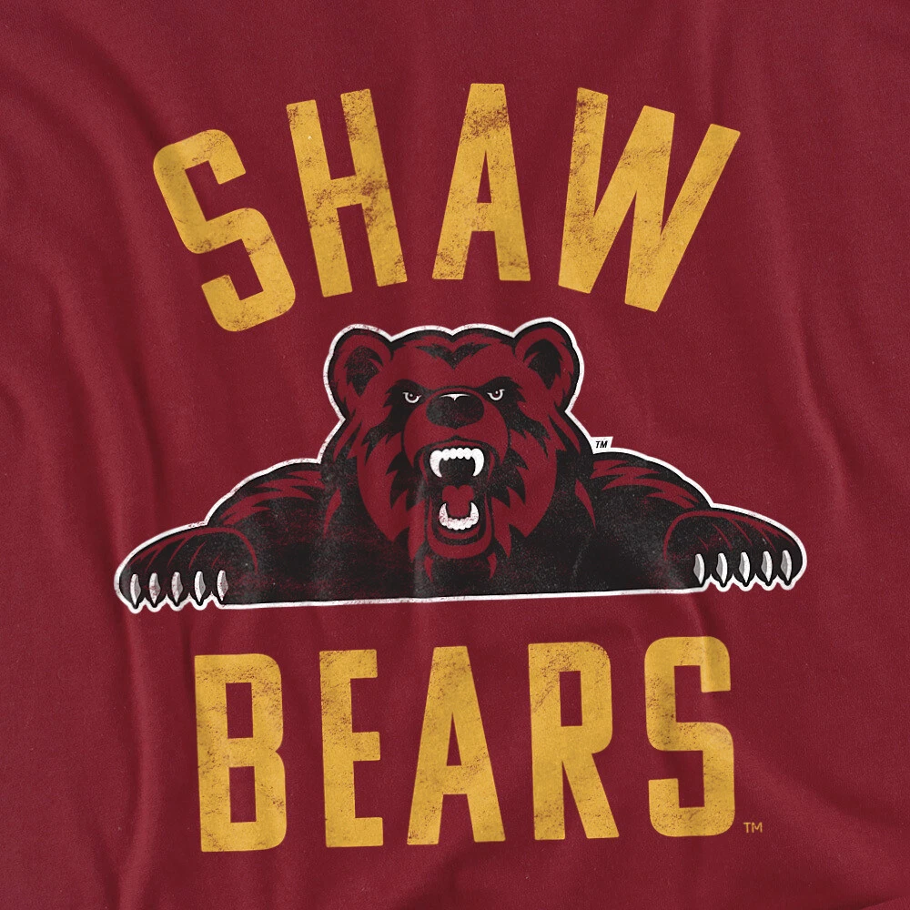 Shaw University Adult T-Shirt Bears Logo, Garnet, S-3XL | eBay