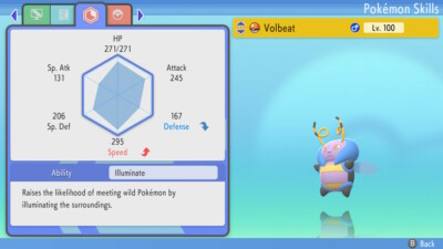 Pokemon Brilliant Diamond Shining Pearl BDSP - Shiny 6IV Max EV Volbeat