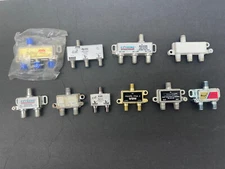 LOT OF 10 ASSORTED Brand COAXIAL CABLE SPLITTERS