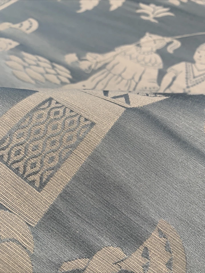 5.5 yds Clarence House Lin Silk Damask SukhoThai- Azure Fabric Asian Chinoiserie - Image 4 of 4