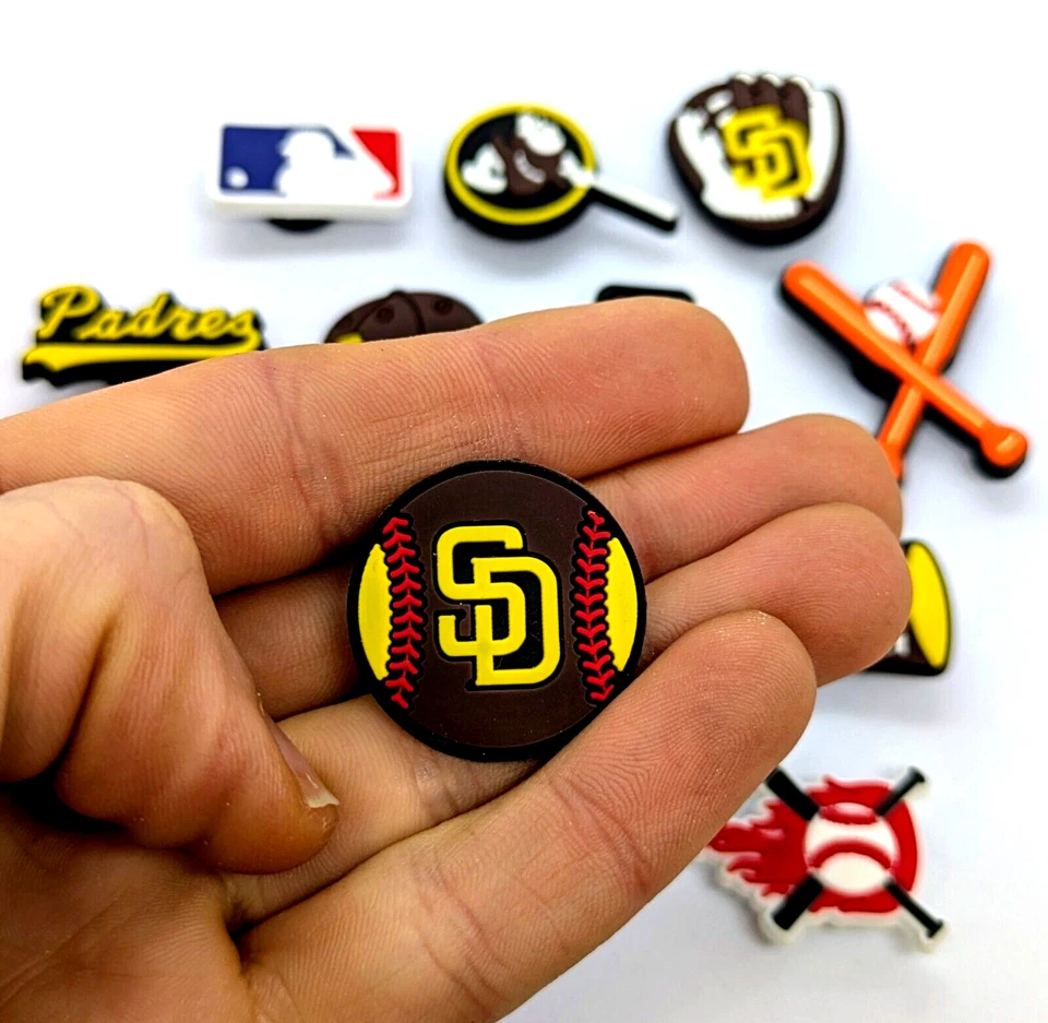 SAN DIEGO PADRES SHOE CHARMS (14pcs) Baseball Cool Gift Accessories Set Lot - Image 2 of 4