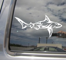 Tribal Great White Shark - Apex Predator Car Window Vinyl Decal Sticker 01533
